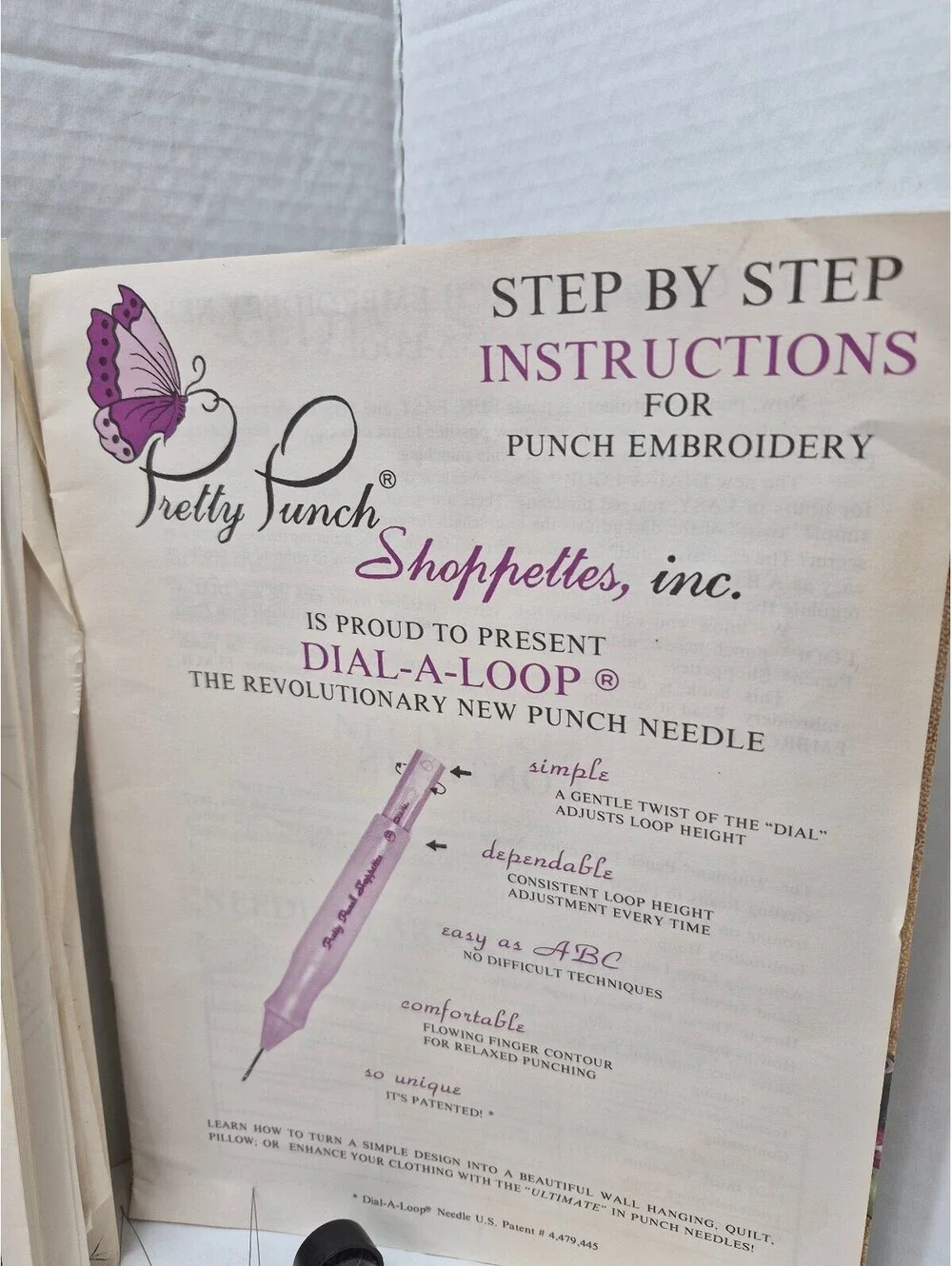 Lot of Punch Embroidery w/ Kit with Dial-A-Loop Needle and Beginner's Guide J293
